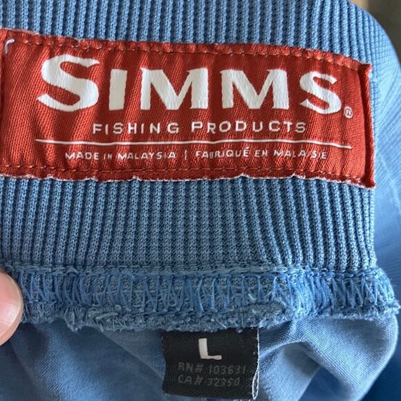 Simms Womens Shorts Sky Blue Drifter Fishing Mid Rise Outdoor Midi Stretch L - Picture 4 of 11